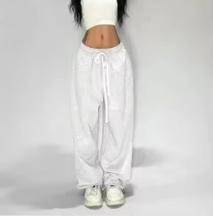 Casual and Comfy Grey Sweatpants for Women with Starchy Waist Loose Fit and Parachute Pants